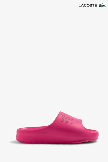 Lacoste logo Womens Pink Serve Slide 2.0 Sandals (D94608) | £47