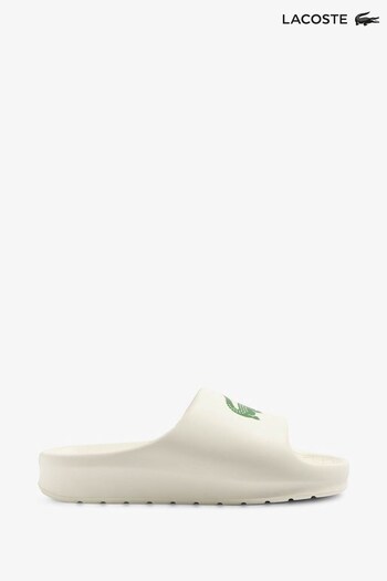 Lacoste logo Womens Serve Slide White Sandals (D94622) | £47