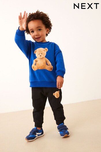 Blue Bear Character Sweatshirt and Joggers Set (3mths-7yrs) (D94633) | £18 - £22