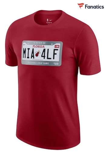 Nike Red Fanatics Miami Heat Nike License Plate T-Shirt (D94911) | £28