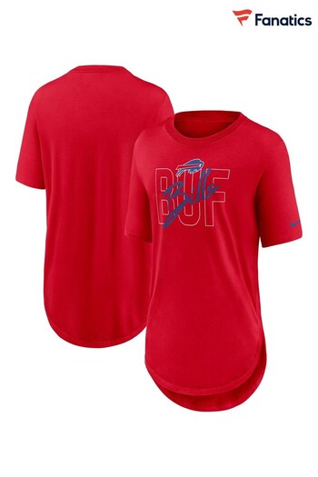 Nike Red NFL Fanatics Womens Buffalo Bills Weekend City Love T-Shirt (D94924) | £28
