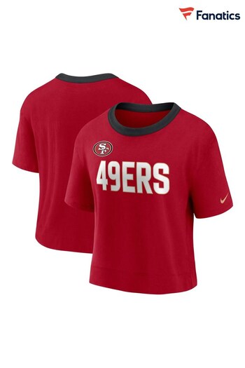 Nike Red NFL Fanatics Womens San Francisco 49ers High Hip Fashion Top (D94925) | £28