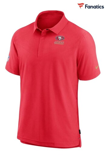 Nike Red Fanatics San Francisco 49ers Sideline Nike Dri-FIT Coach Short Sleeve Polo (D94938) | £65