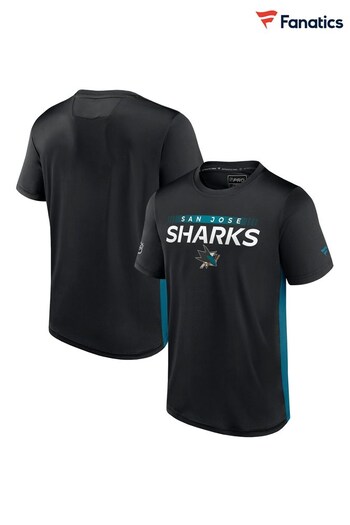Fanatics San Jose Sharks Fanatics Branded Authentic Pro Short Sleeve Tech Black T-Shirt (D94945) | £35