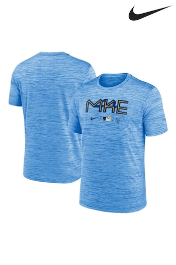 Nike collection Blue Fanatics Milwaukee Brewers Nike collection City Connect Legend Practice Velocity T-Shirt (D94951) | £35