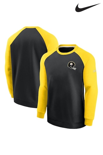 Nike Black Fanatics Pittsburgh Steelers Nike Dri-Fit Raglan Crew Sweatshirt (D94963) | £50