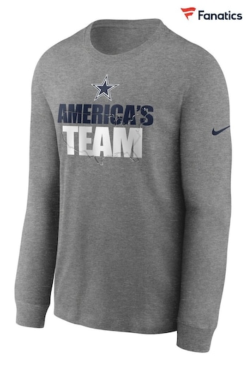 Nike Grey Fanatics Dallas Cowboys Nike Hyper Local Long Sleeve T-Shirt (D94975) | £28