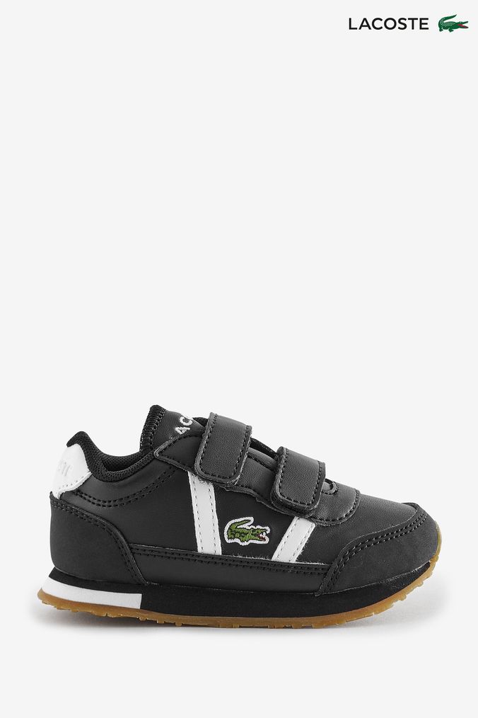Boys black lacoste sales trainers