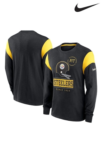 Nike Black Fanatics Pittsburgh Steelers  Nike Long Sleeve  Historic Slub T-Shirt (D95145) | £45