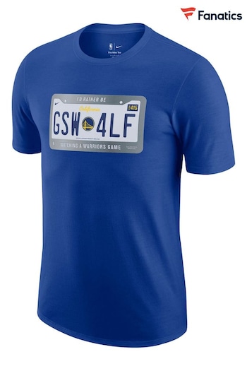 Nike Blue Fanatics State Warriors Nike License Plate T-Shirt (D95187) | £28