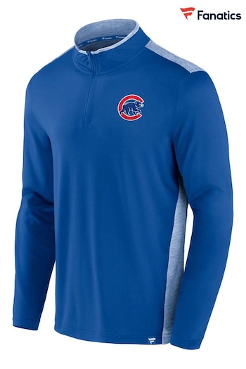 Fanatics Blue Chicago Cubs Iconic Brushed Poly Quarter Zip Sweat Top (D95201) | £45
