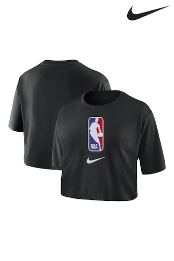 Nike Black Fanatics Womens NBA Nike Team 31 Nike Black Cropped T-Shirt (D95206) | £28
