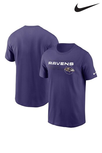 Nike Purple NFL Fanatics Baltimore Ravens Broadcast T-Shirt (D95213) | £25