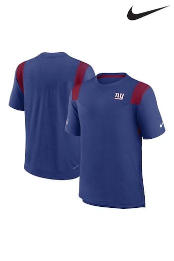 Nike Blue NFL Fanatics New York Giants Sideline Dri-FIT Player Short Sleeve Top (D95225) | £45