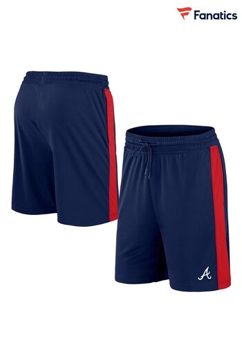 Fanatics Blue Atlanta Braves Iconic Poly Shorts with Woven Panels (D95227) | £25