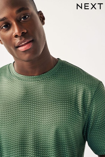 Khaki Green Printed Training T-Shirt (D95514) | £22