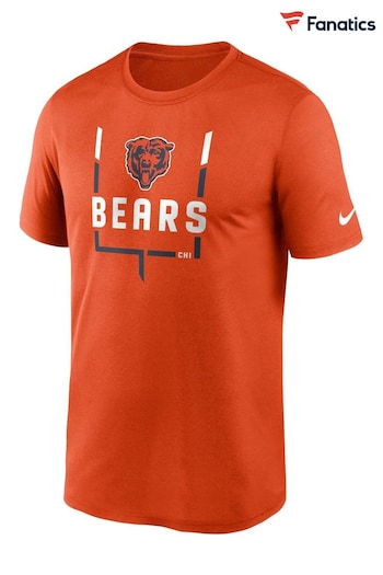 Nike Orange NFL Fanatics Chicago Bears Legend Goal Post T-Shirt (D95553) | £32
