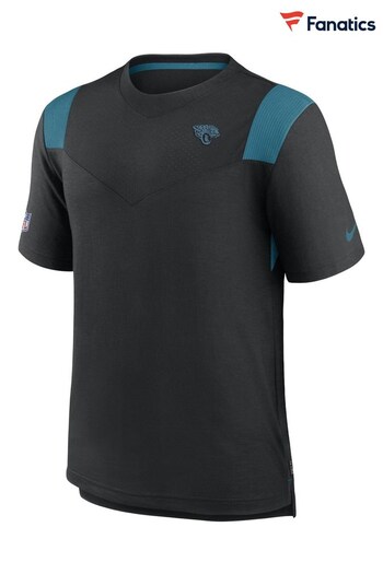 Nike Black Fanatics Jacksonville Jaguars Sideline Nike Dri-FIT Player Short Sleeve Top (D95555) | £45
