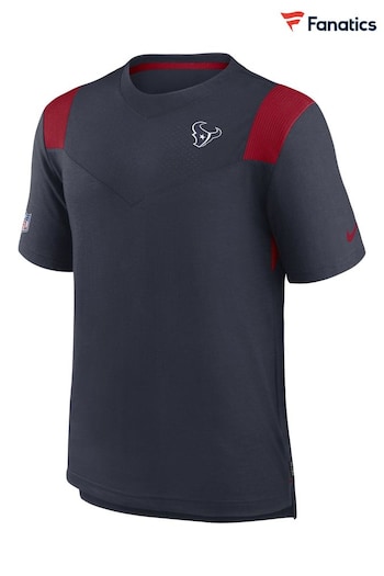 Nike Blue Fanatics Houston Texans Sideline Nike Dri-FIT Player Short Sleeve Top (D95556) | £45