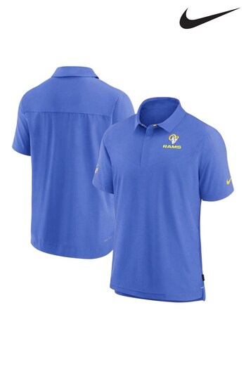 Nike Blue NFL Fanatics Los Angeles Rams Sideline Dri-FIT Coach Short Sleeve Polo (D95557) | £65