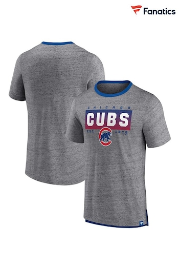 Fanatics Grey Chicago Cubs Iconic Speckled Ringer T-Shirt (D95562) | £25