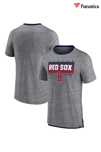 Fanatics Boston Red Sox Iconic Speckled Ringer Grey T-Shirt (D95585) | £25