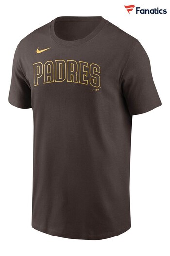 Nike Brown Fanatics San Diego Padres Nike Wordmark T-Shirt (D95587) | £25