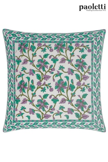 Riva Paoletti Oasis Green Mentera Villa Floral Cushion (D95674) | £24