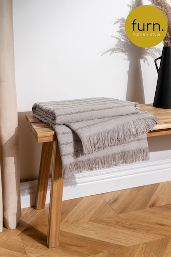 furn. Griege Hazie Linear Woven Fringed Throw (D95687) | £22