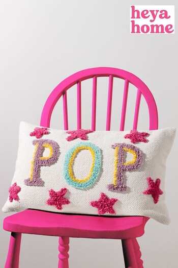 heya home Multicolour Pop Slogan Cotton Tufted Cushion (D95736) | £17