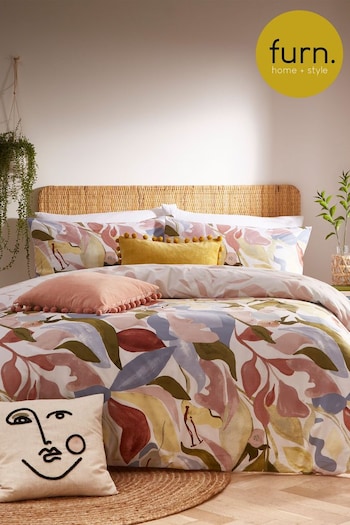 furn. Plaster Pink Amarosa Abstract Floral Reversible Duvet Cover and Pillowcase Set (D95751) | £19 - £40