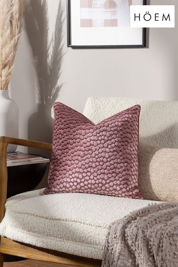 HÖEM Plaster Pink Lanzo Spotted Cut Velvet Piped Cushion (D95778) | £17