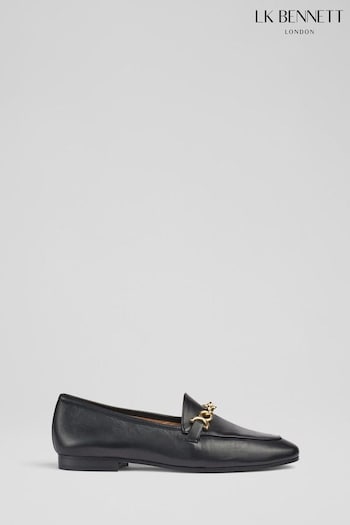 LK Bennett Adalynn Black Leather Snaffle Loafers (D95791) | £259