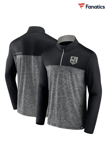 Fanatics Black Los Angeles Kings Fantics caned Iconic Defender 1/4 Zip Shirt (D95919) | £48