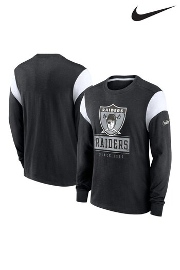 Nike Grey Fanatics Las Vegas Raiders Nike Long Sleeve Historic Slub T-Shirt (D95935) | £45