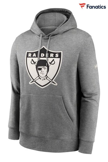 Nike Grey NFL Fanatics Las Vegas Raiders Rewind Club Fleece Hoodie (D95937) | £60