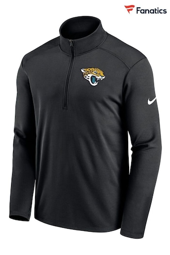 Nike Black NFL Fanatics Jacksonville Jaguars Logo Pacer Half Zip Sweat Top (D95939) | £55