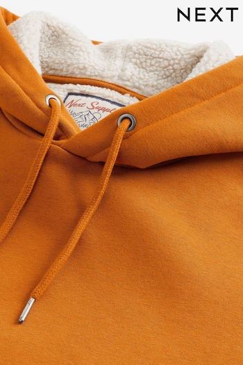 Amber Orange Borg Fleece Lined Hoodie (D96052) | £34