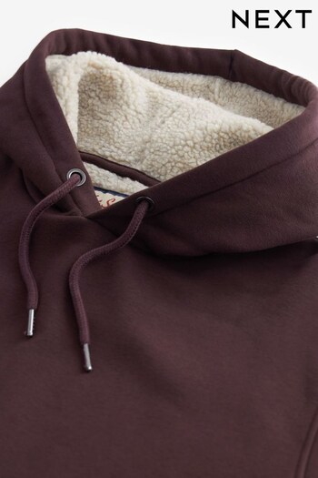 Burgundy Red Borg Lined Hoodie (D96053) | £34