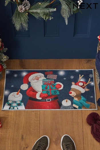 Navy Blue Washable Santa Doormat (D96159) | £8