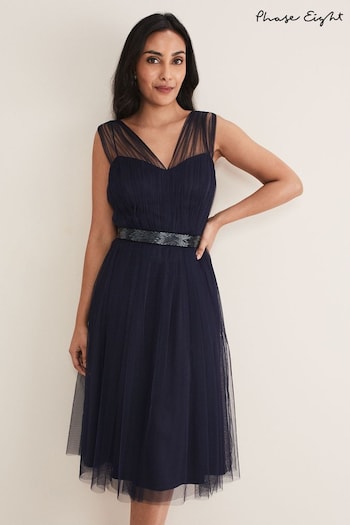Phase Eight Petite Blue Ella Tulle Dress (D96181) | £179