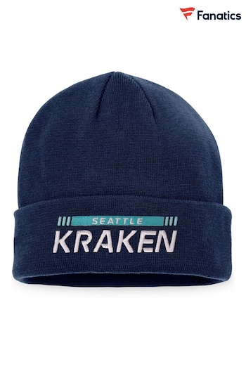 Seattle Kraken Fanatics Blue Branded Authentic Pro Game & Train Cuffed Knit Hat (D96185) | £22