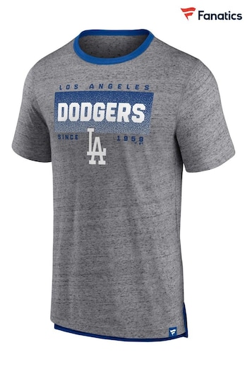 Fanatics Grey Los Angeles Dodgers Iconic Speckled Ringer T-Shirt (D96188) | £25
