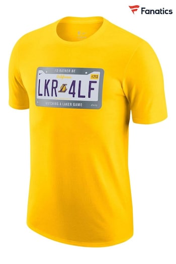 Nike Yellow Fanatics Los Angeles Lakers Nike License Plate T-Shirt (D96207) | £28