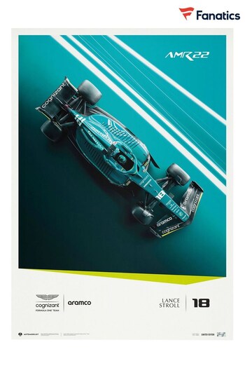 Fanatics Aston Martin F1 Team 2022 Lance Stroll Limited Edition White Poster (D96256) | £48