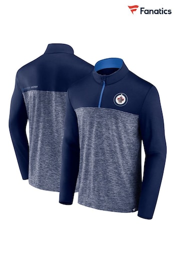 Fanatics 	 Blue Winnipeg Jets Fantics Branded Iconic Defender 1/4 Zip Sweat Top (D96265) | £48