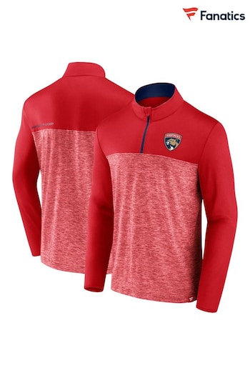 Florida Panthers Fantics Red Branded Iconic Defender 1/4 Zip Sweat Top (D96266) | £48