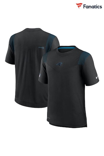 Nike Black NFL Fanatics Carolina Panthers Sideline Coaches T-Shirt (D96296) | £45