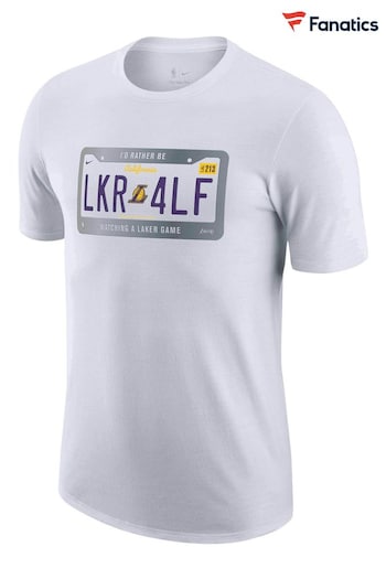 Nike White Fanatics Los Angeles Lakers Nike License Plate T-Shirt (D96342) | £28