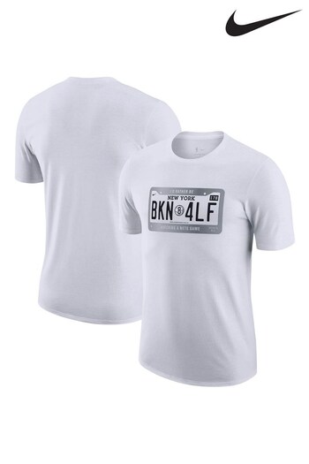 Nike White Fanatics Brooklyn Nets Nike License Plate T-Shirt (D96343) | £28